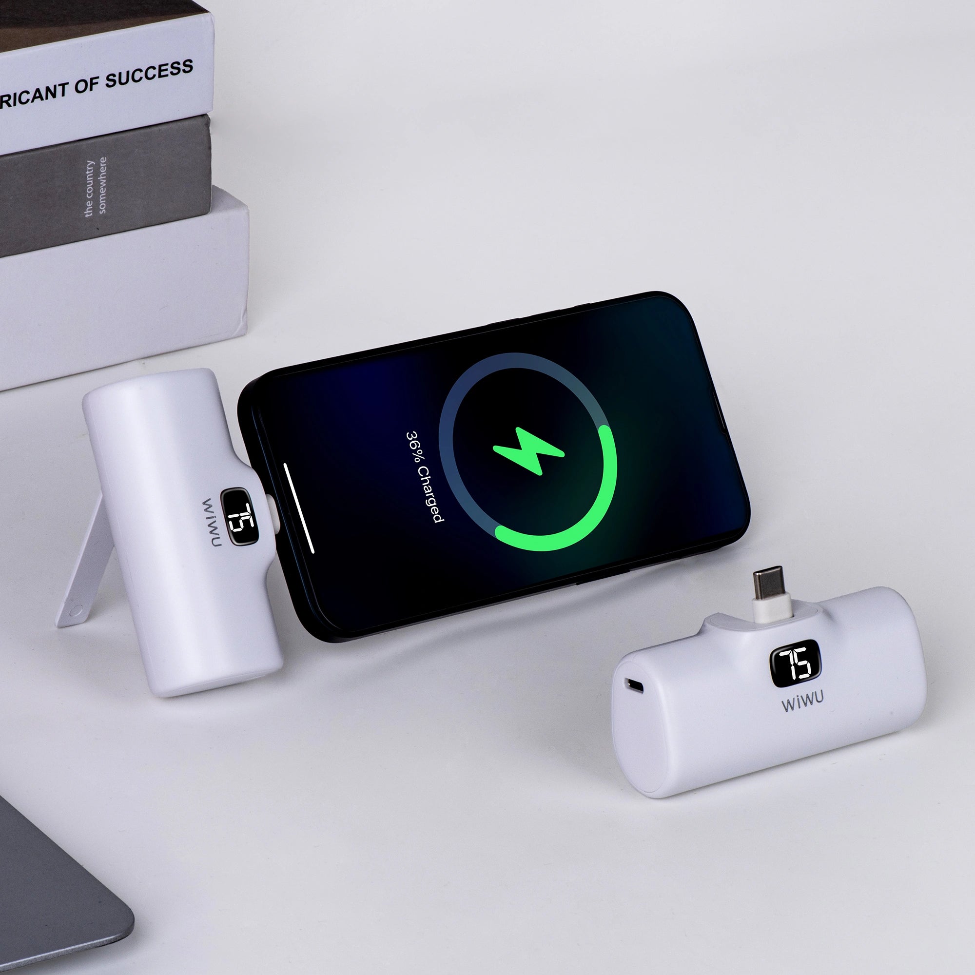 WiWU P017 5000mAh Capsule Tail Plug Mobile 2 in 1 Power Bank WiWU P017 5000mAh Capsule Tail Plug Mobile 2 in 1 Power Bank